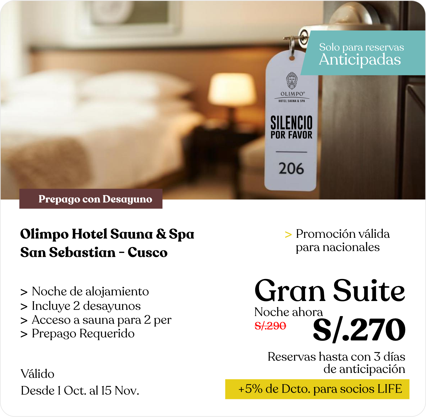 promocion OH gran suite 25 set 25